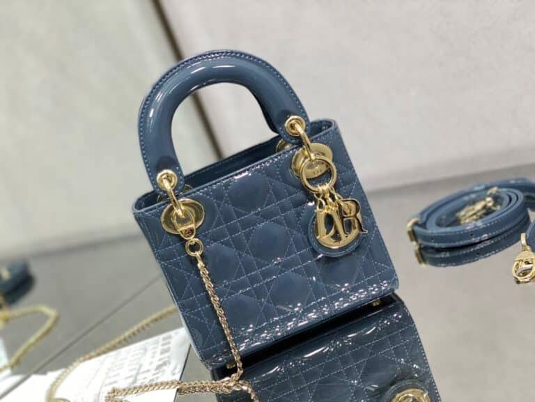 lady dior lambskin blue bag