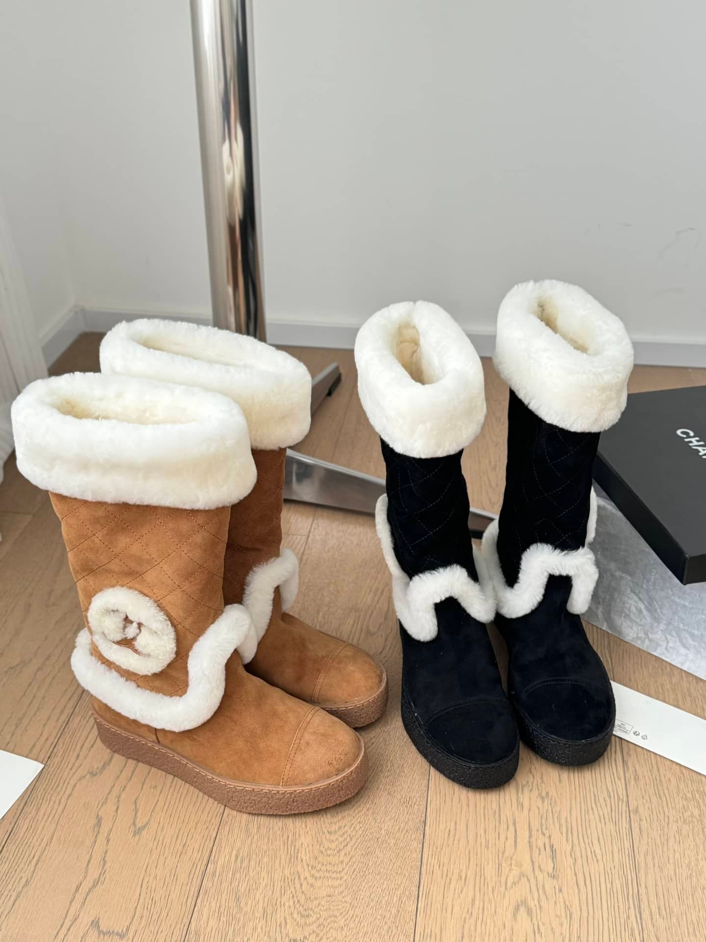 Chanel Warm Winter Wool Cuff Boots