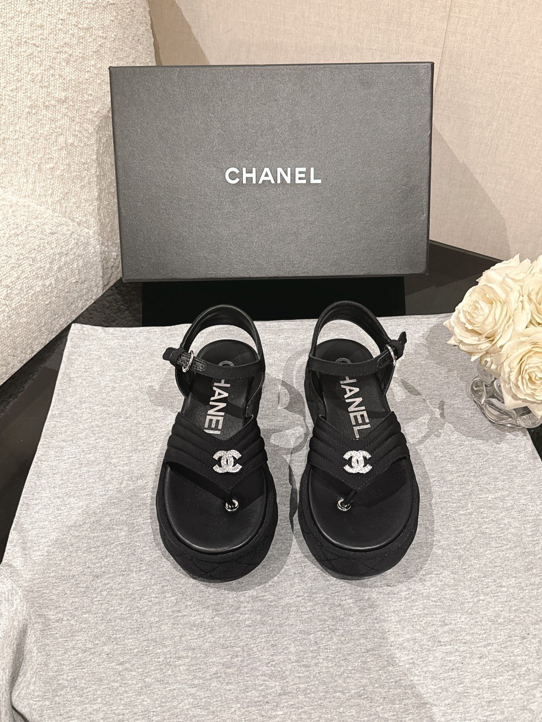 chanel grosgrain sandals