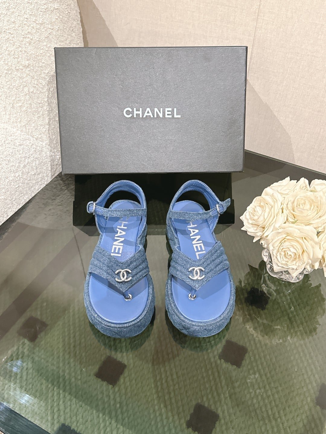 chanel grosgrain sandals