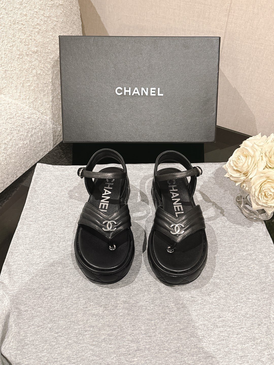 chanel grosgrain sandals