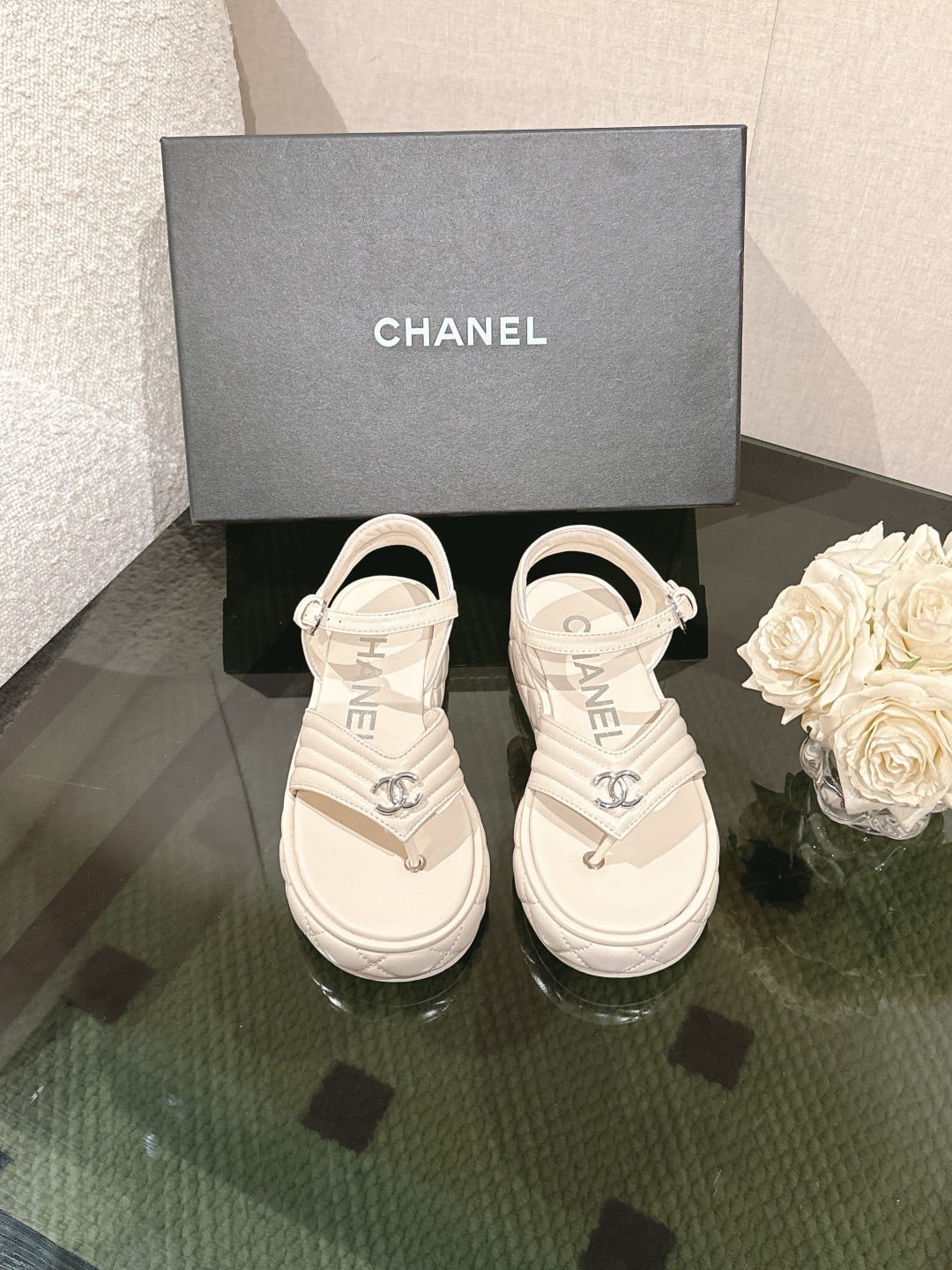 chanel grosgrain sandals