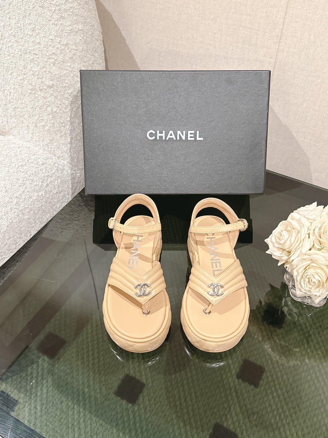chanel grosgrain sandals