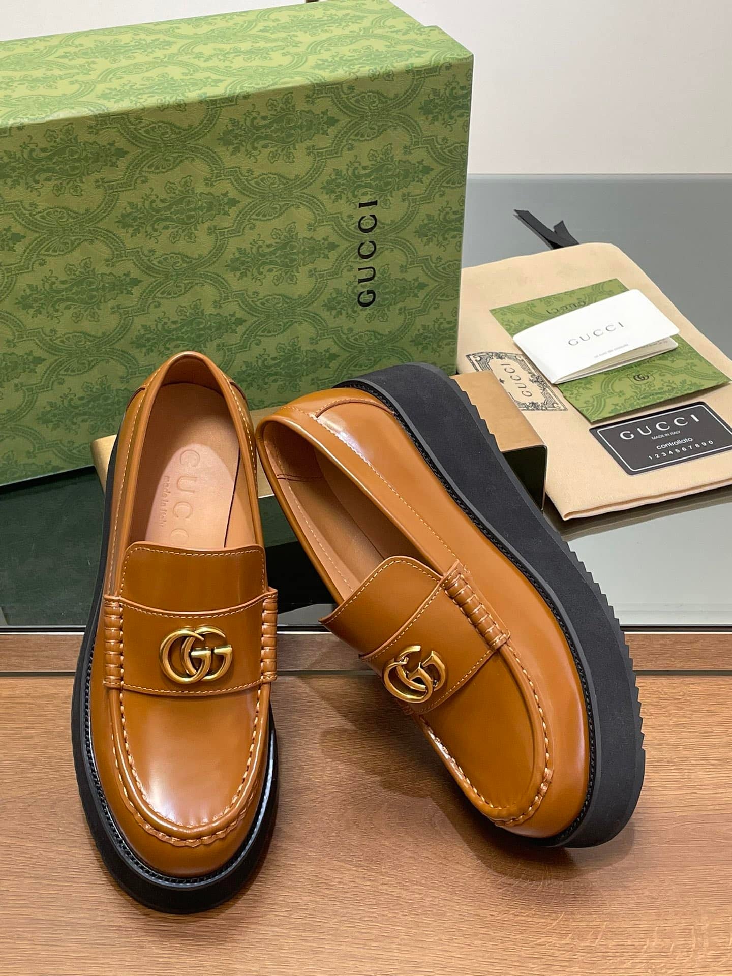 Gucci GG Platform Leather Loafers
