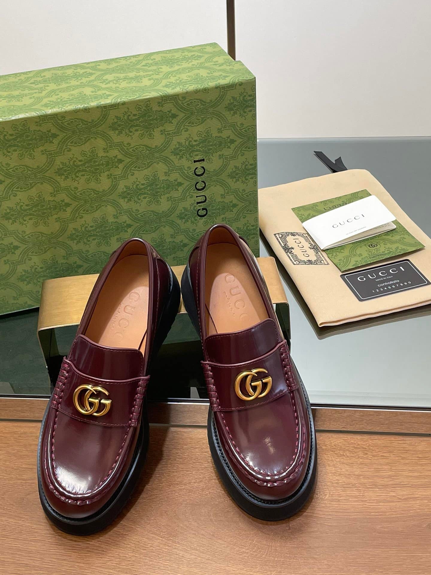 Gucci GG Platform Leather Loafers