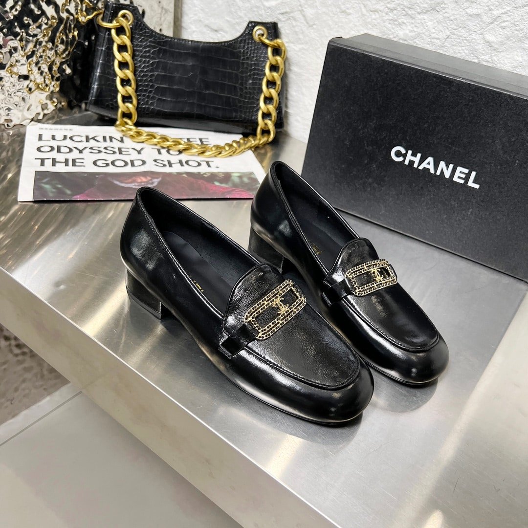 Chanel Shiny Patent Calfskin Loafers