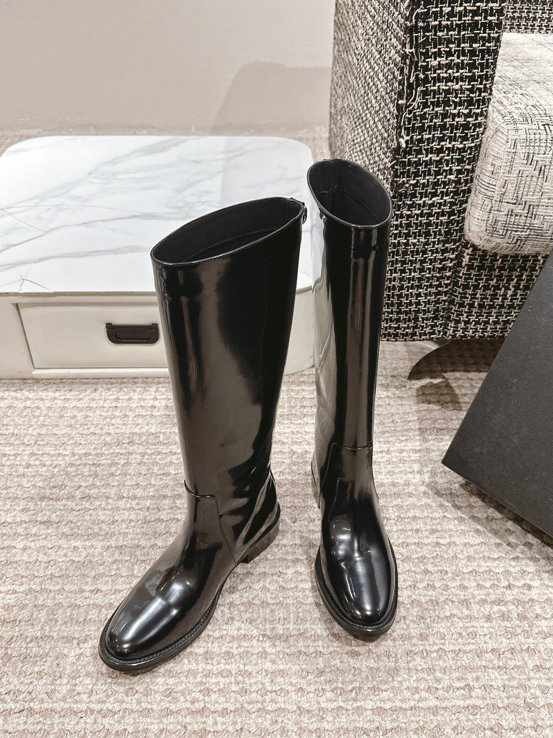 Saint Laurent YSL Black Hunt Boots