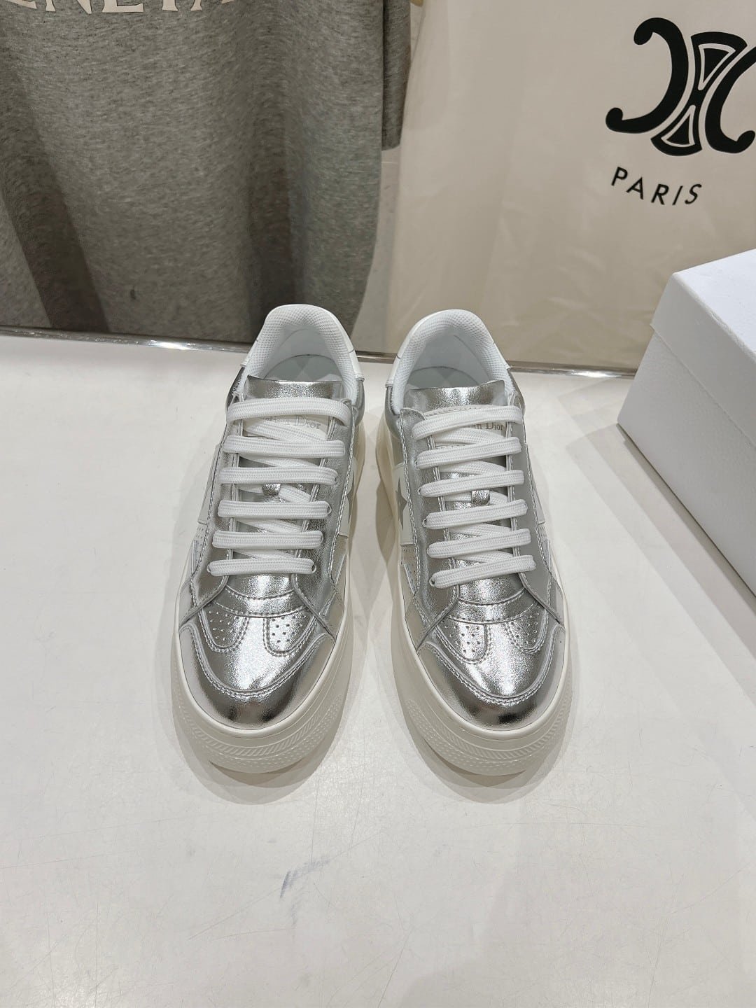 Dior Metallic Leather Sneakers