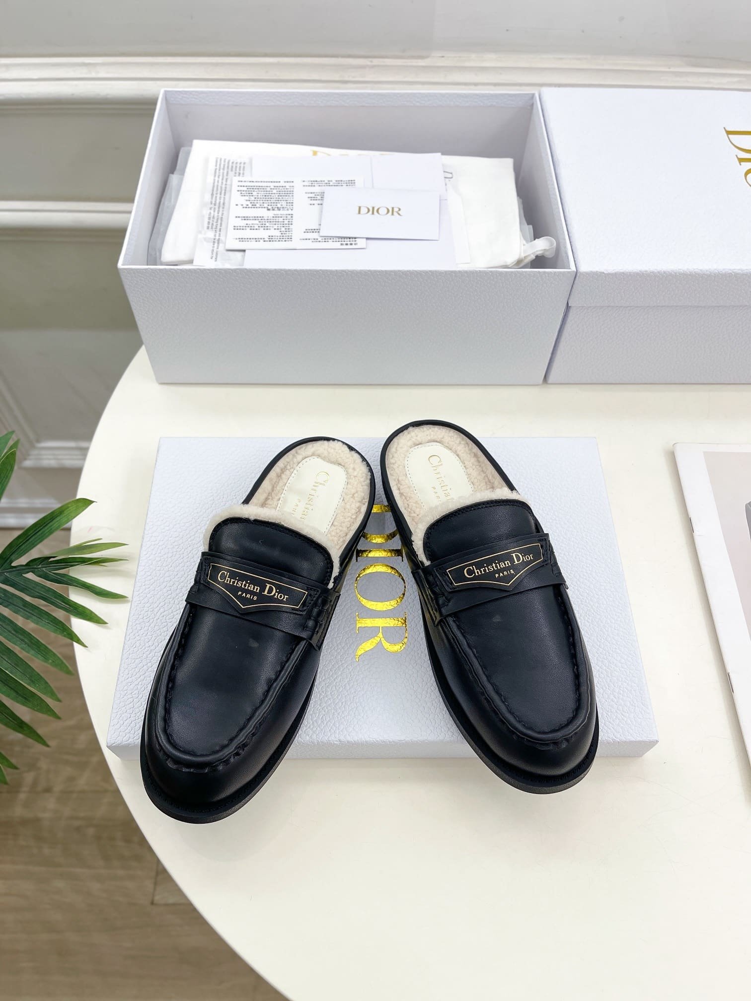 Christian Dior Boy Suede Leather Mule
