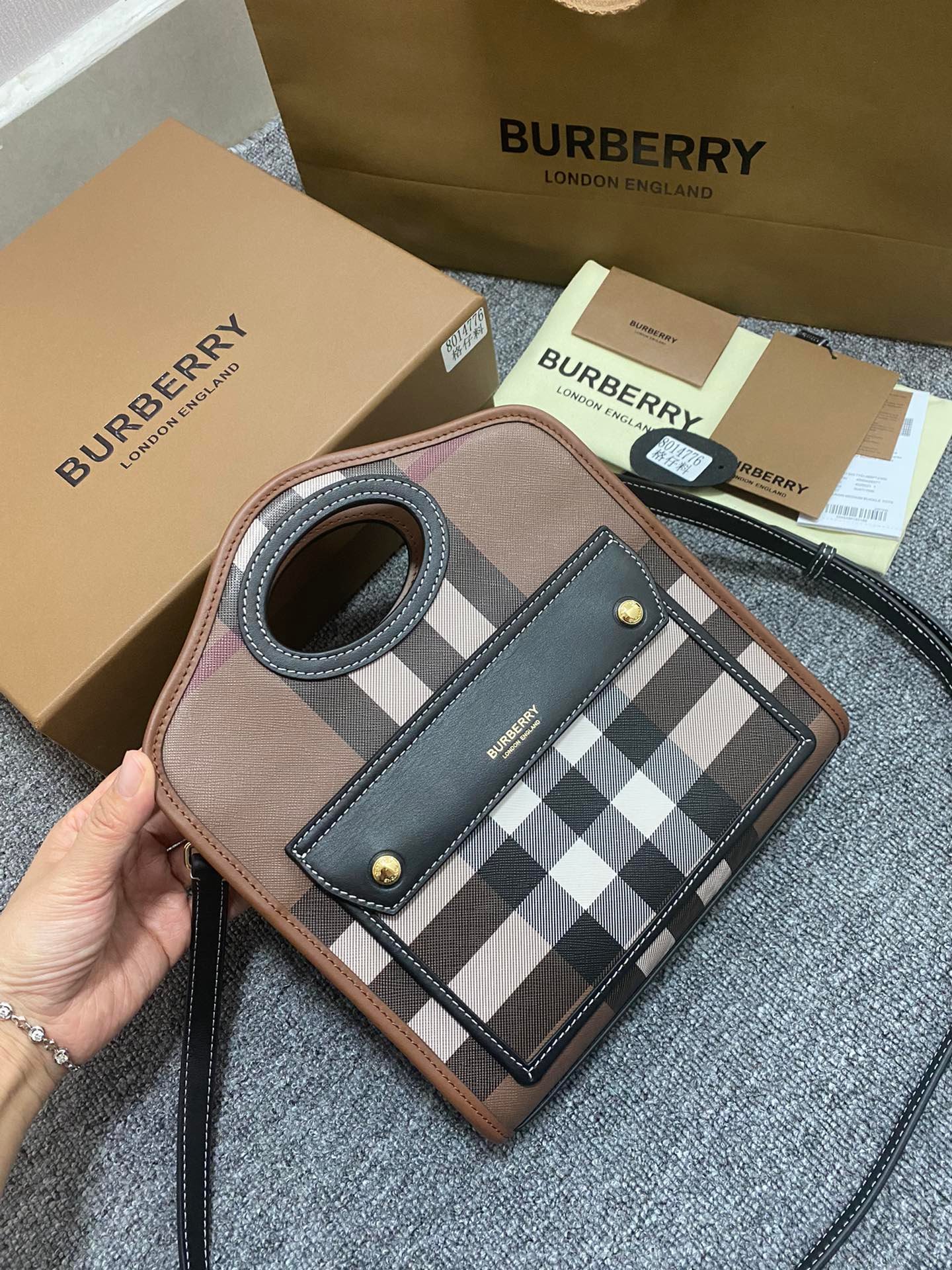Burberry Check-patterned Mini Tote Bag