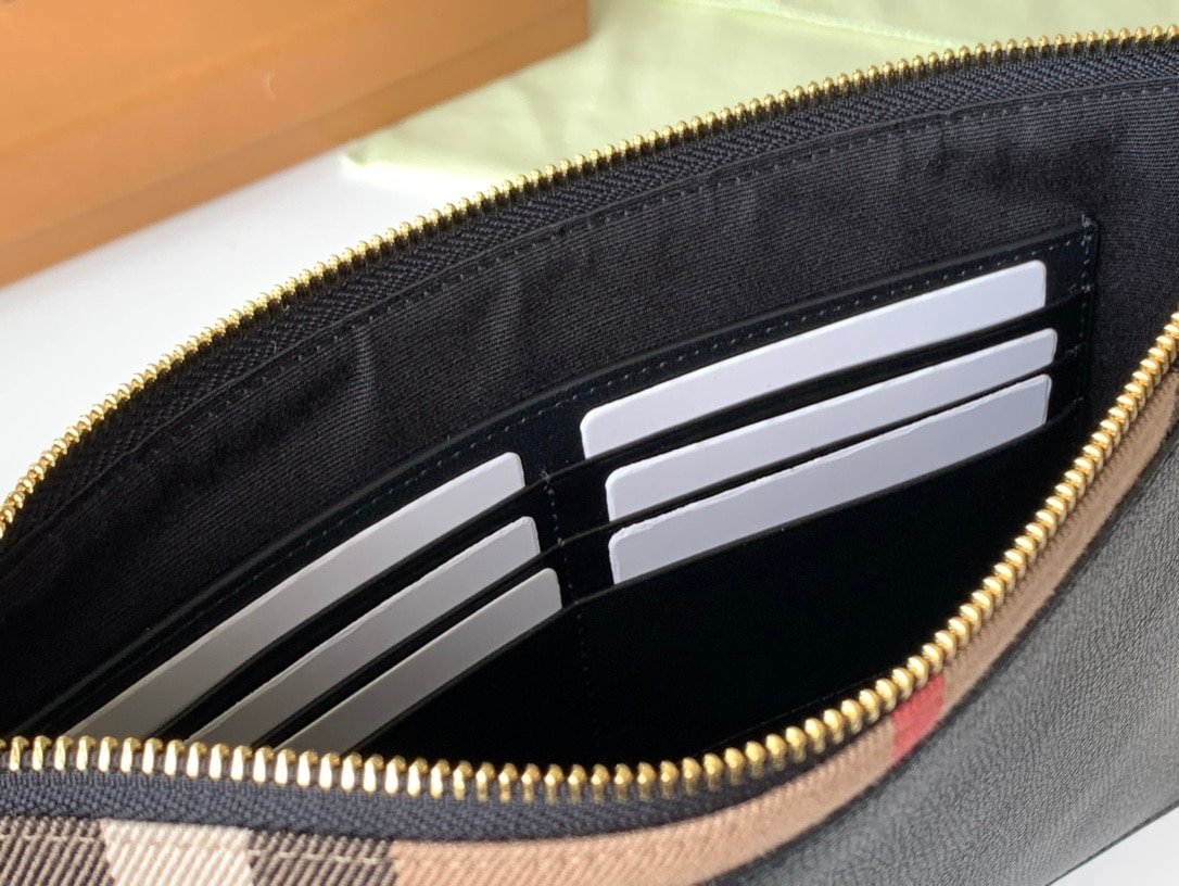Burberry Check Leather Pouch