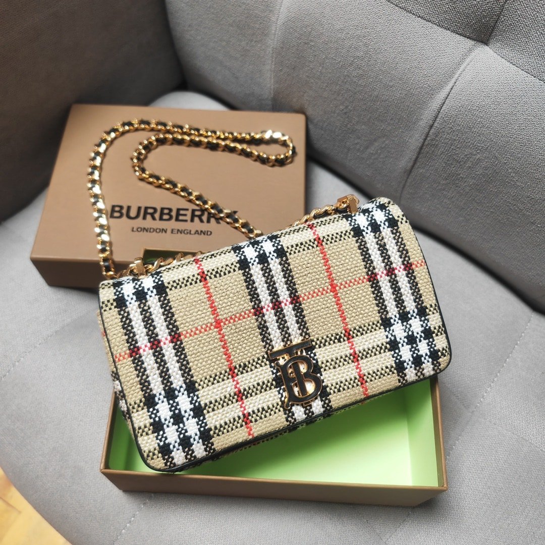 Burberry Lola Vintage-Check Bouclé Bag