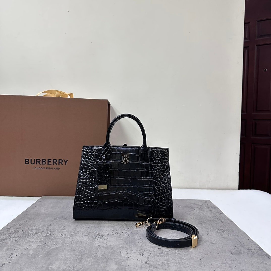 Burberry Frances Embossed-Leather Tote Bag