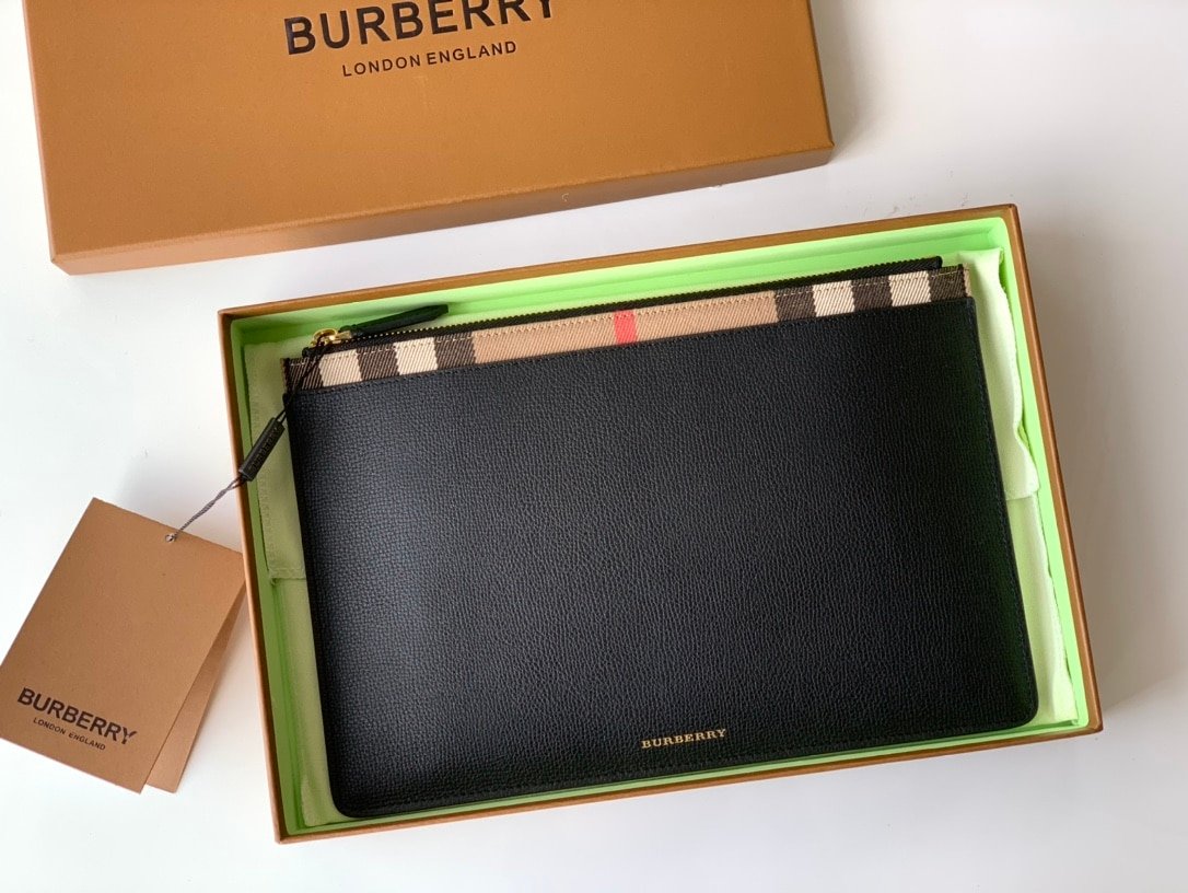 Burberry Check Leather Pouch