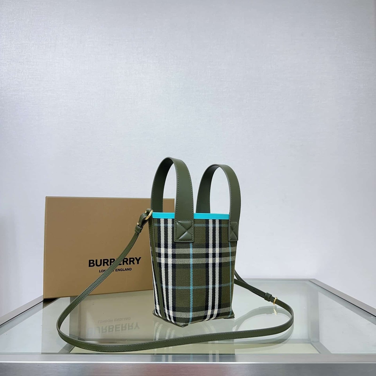 Burberry Drawstring Check Bucket Bag