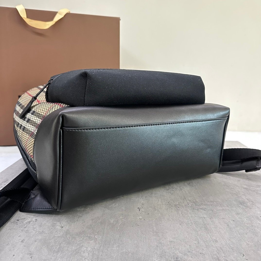 Burberry Check-Print Embossed-Logo Backpack