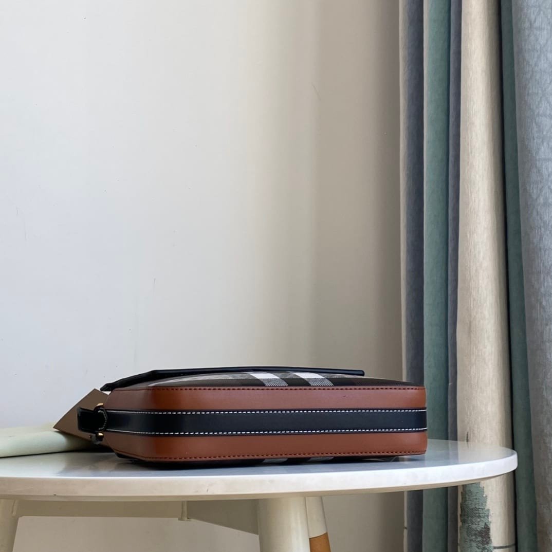 Burberry Catherine Leather-Trimmed Check Shoulder Bag