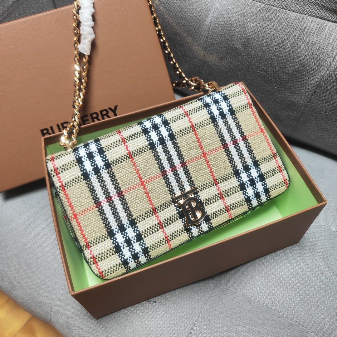 Burberry Lola Vintage-Check Bouclé Bag