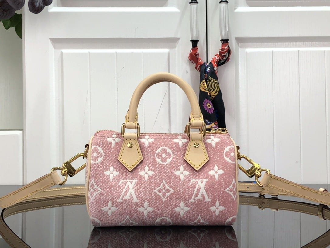 Louis Vuitton LV Pink Denim Nano Speedy Bag