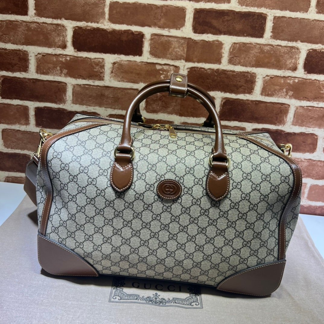 GG Supreme Monogram Azalea Calfskin Duffle