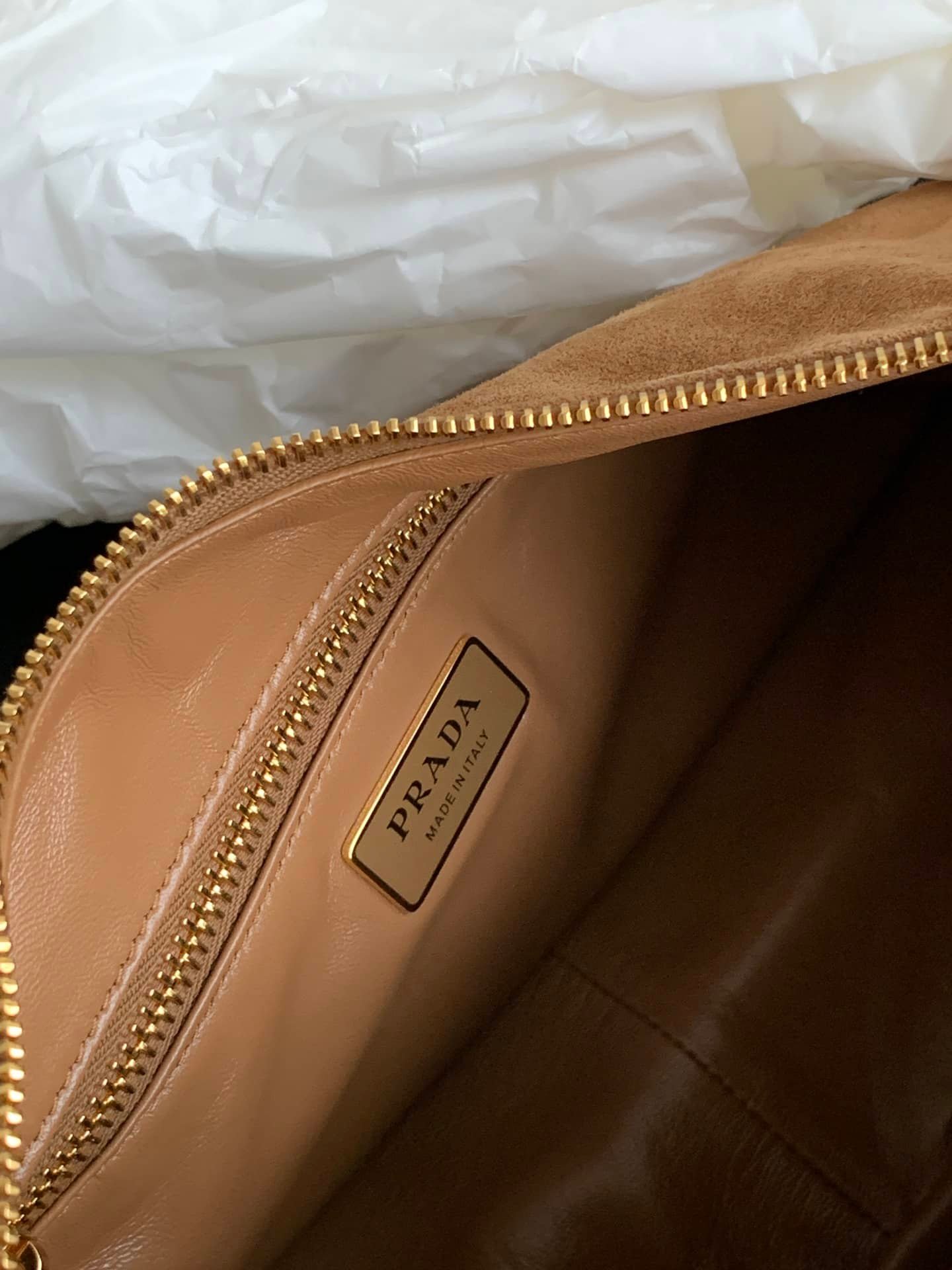 Prada Aimée Medium Suede Shoulder Bag