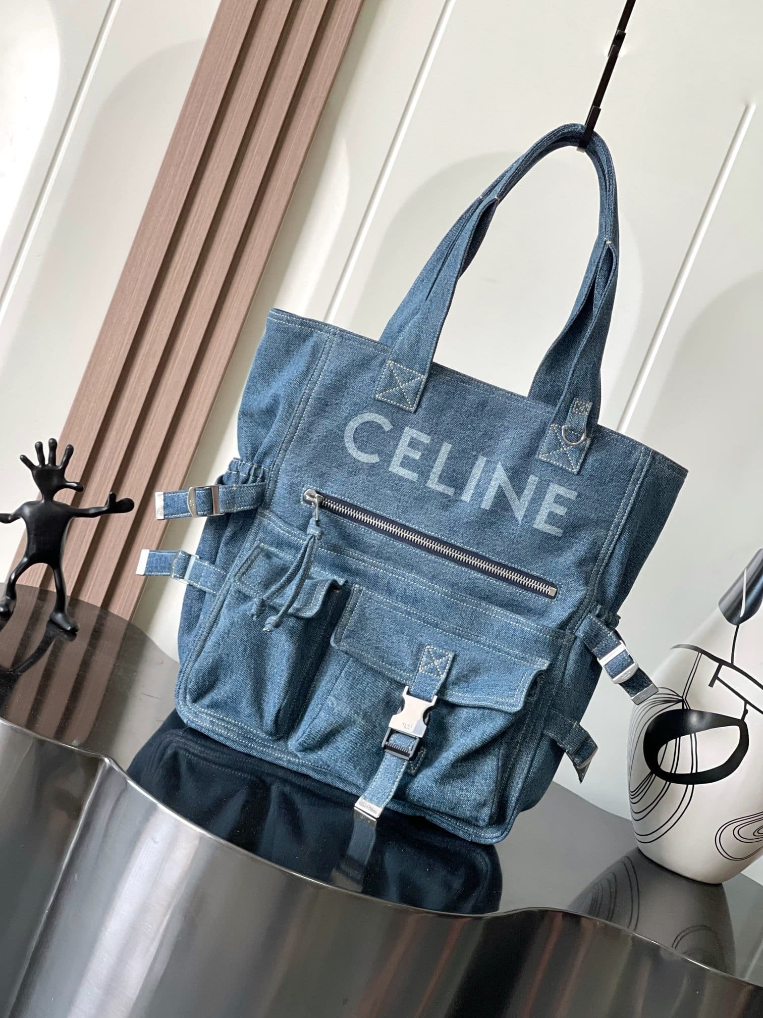 Celine Denim Tote Bag
