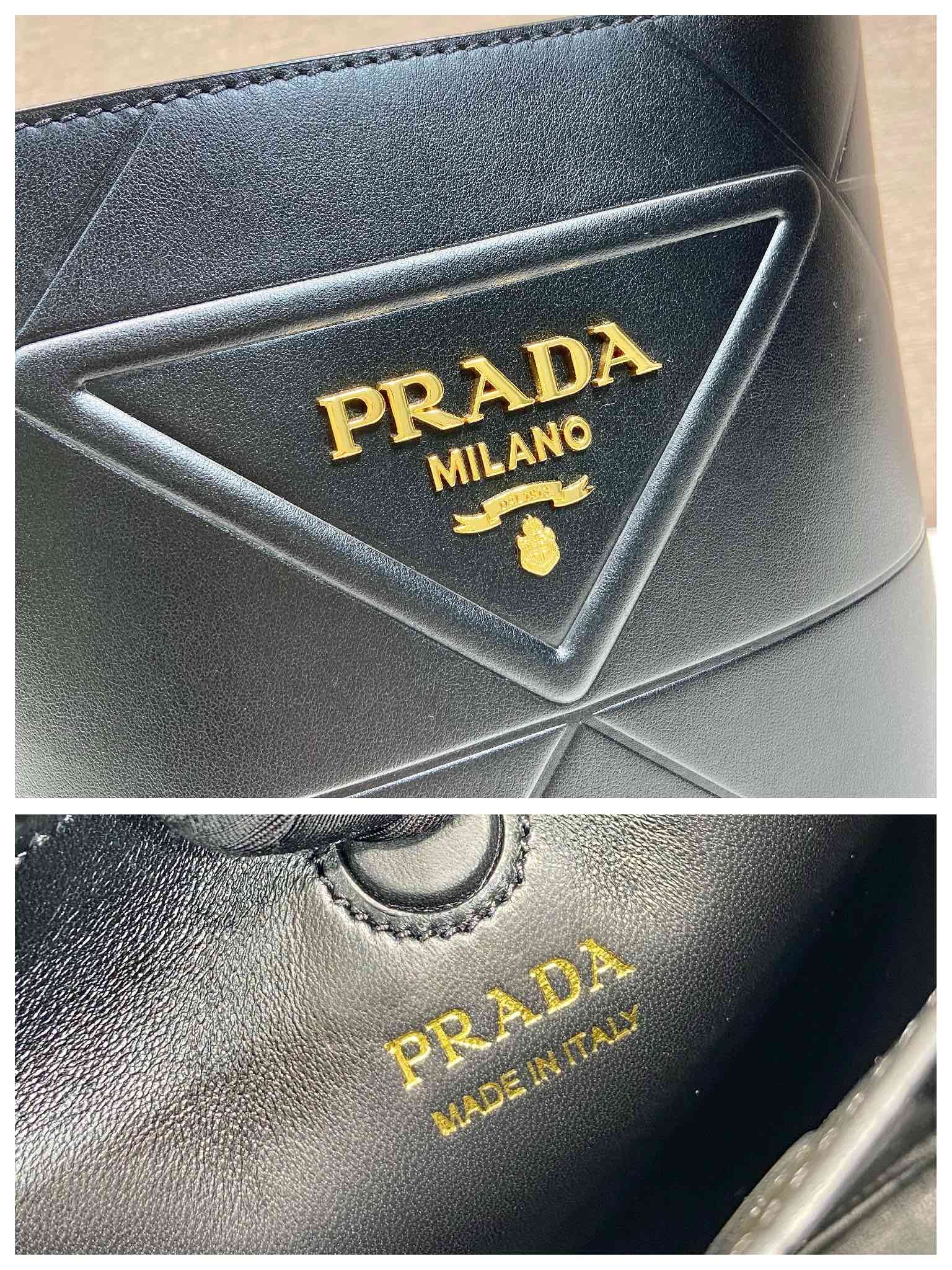 Prada Symbole Leather Bucket Bag