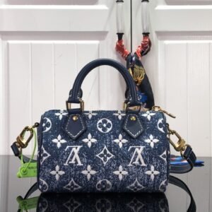 Louis Vuitton LV Denim Blue Nano Speedy Bag