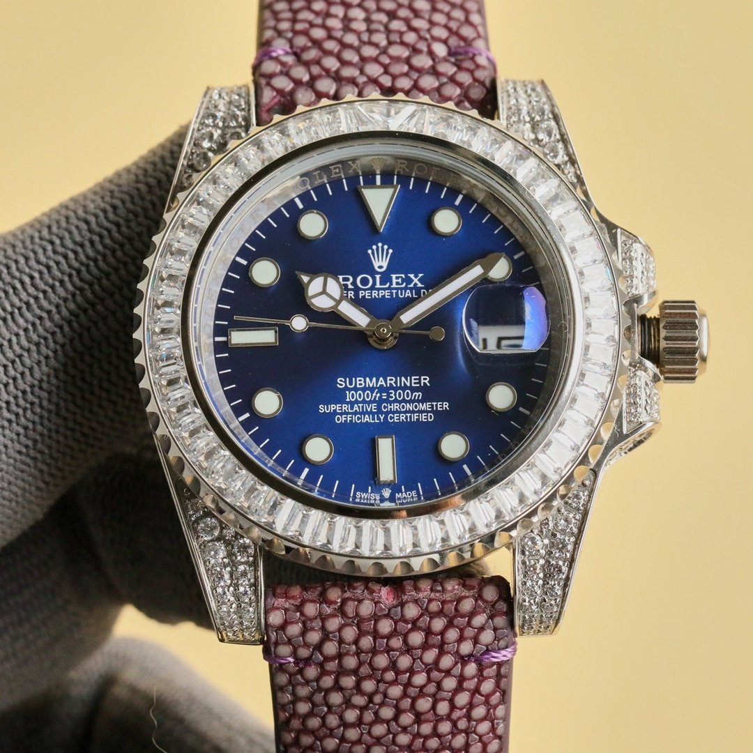 Rolex Submariner Ruby Automatic with Grain Leather Strap