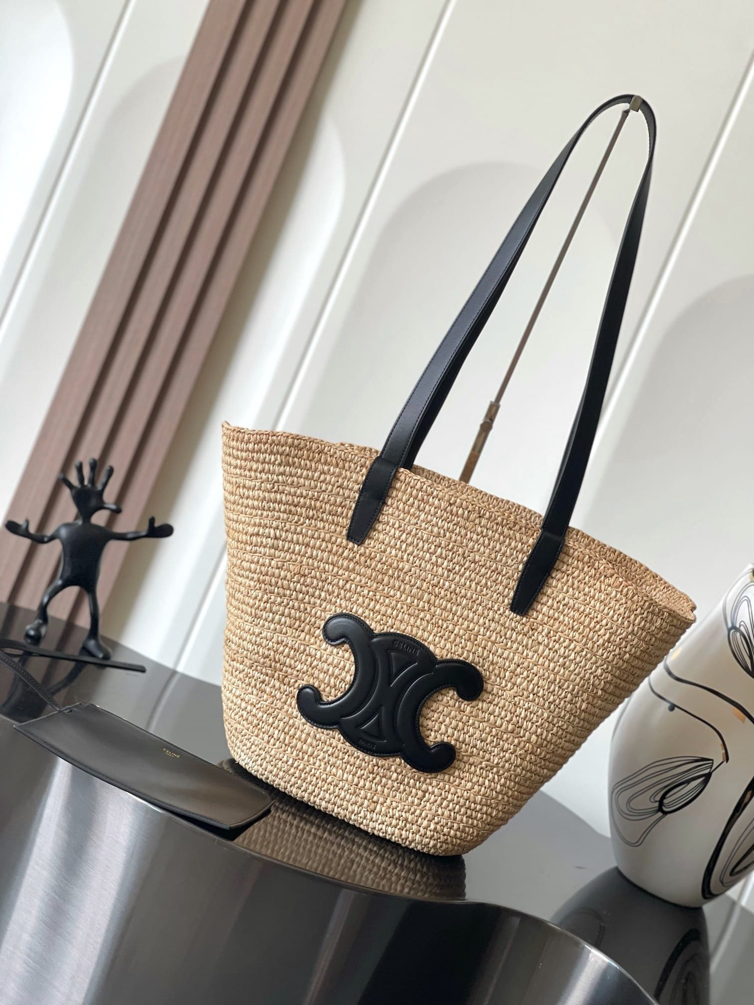 Celine Classic Panier in Raffia
