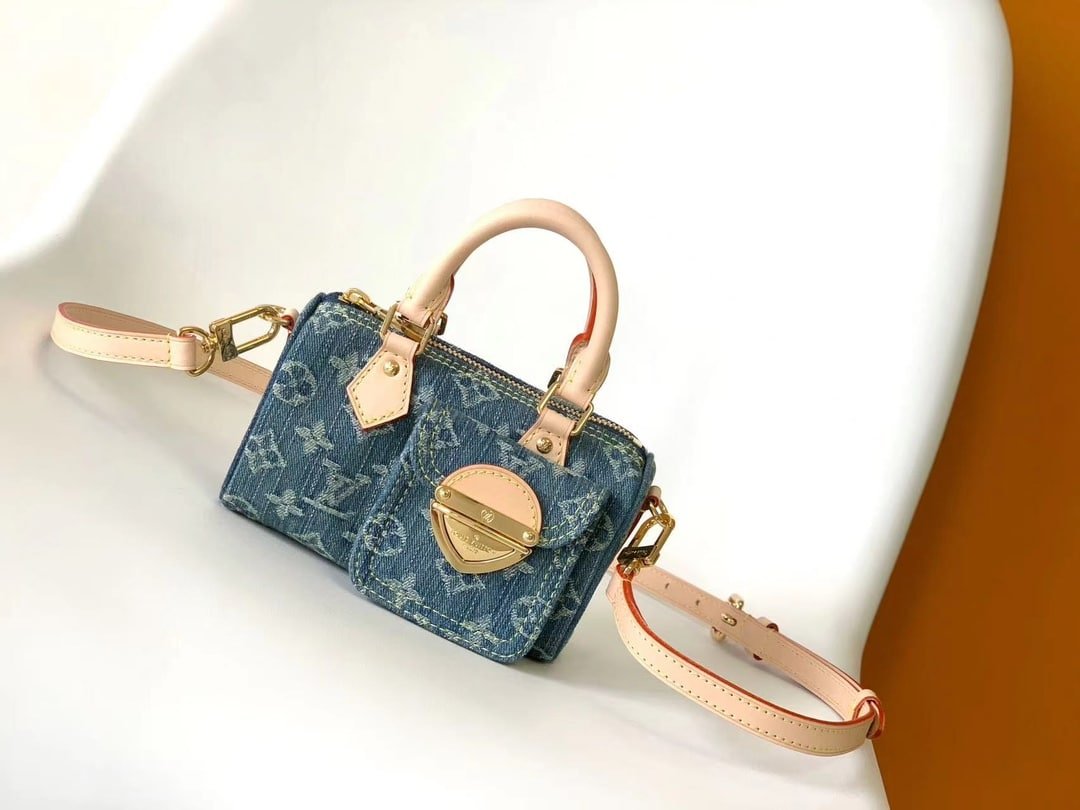 Louis Vuitton Denim Blue Nano Speedy Bag