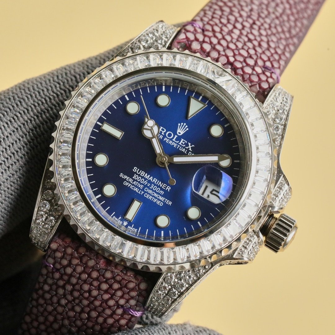 Rolex Submariner Ruby Automatic with Grain Leather Strap