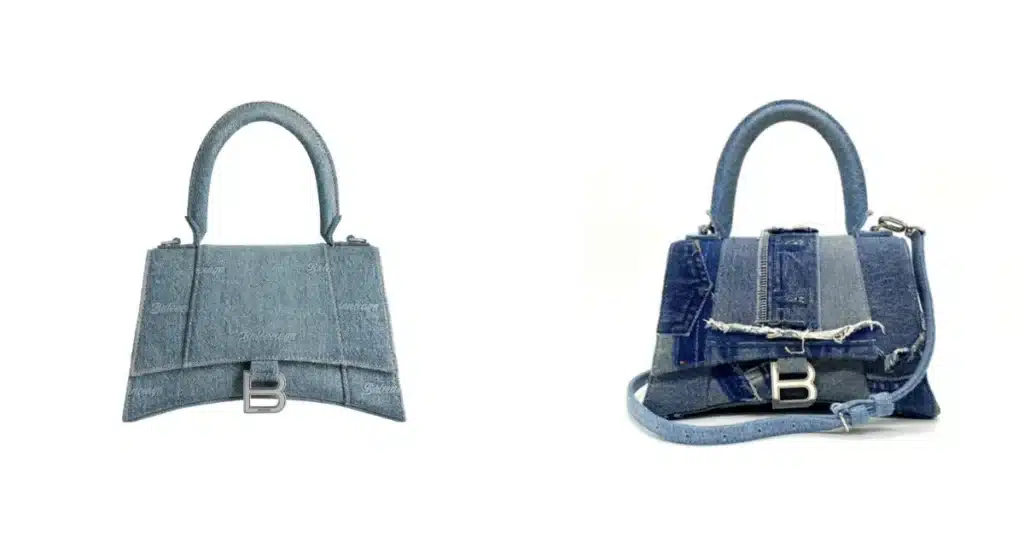 balenciaga hourglass denim tote
