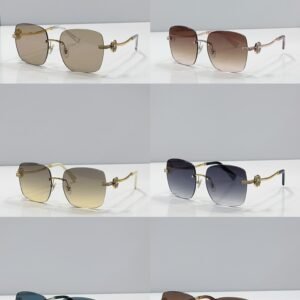 Bvlgari Women’s Rimless Square Sunglasses – Gold-Tone Metal Temples