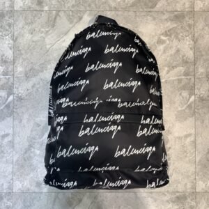 BALENCIAGA All Over Print Black Backpack