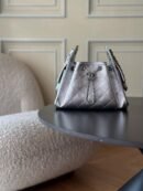 Chanel 25 Silver Metallic Grained Calfskin Handbag