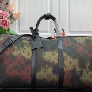 Louis Vuitton LV BANDOULIERE Nylon Monogram Camouflage KEEPALL 50