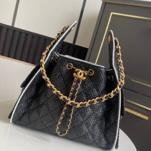 Chanel P26 Small Raffia Bag – Black