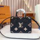 Louis Vuitton OnTheGo MM Monogram Black Leather Bag