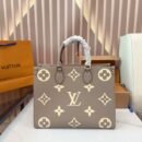 Louis Vuitton OnTheGo MM Monogram Gray Turtle Leather Bag