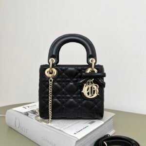 Dior Mini Lady Dior Black Lambskin Bag