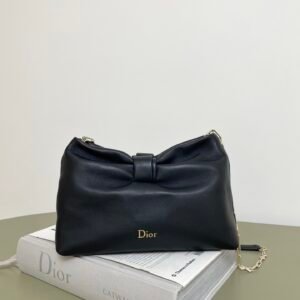 Dior Bow White Black – Ivory Lambskin