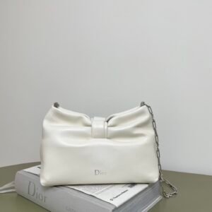 Dior Bow White Lambskin Bag