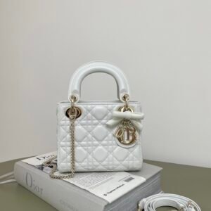 Dior Mini Lady Dior white Lambskin Bag