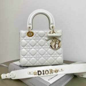 Dior Mini Lady Dior White Lambskin Bag