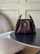 Chanel 25 Black Metallic Grained Calfskin Handbag