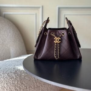 Chanel 25 Black Metallic Grained Calfskin Handbag