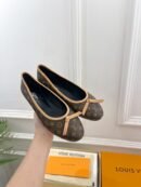 Louis Vuitton Ballet Flat Brown Shoes – Bow Details