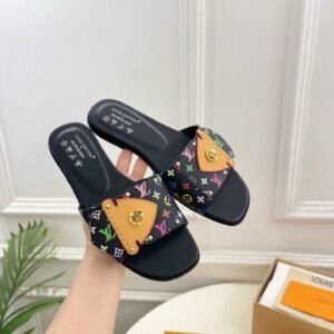 Louis Vuitton LV Frame Flat Mules – Black