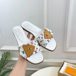 Louis Vuitton LV Frame Flat Mules – White